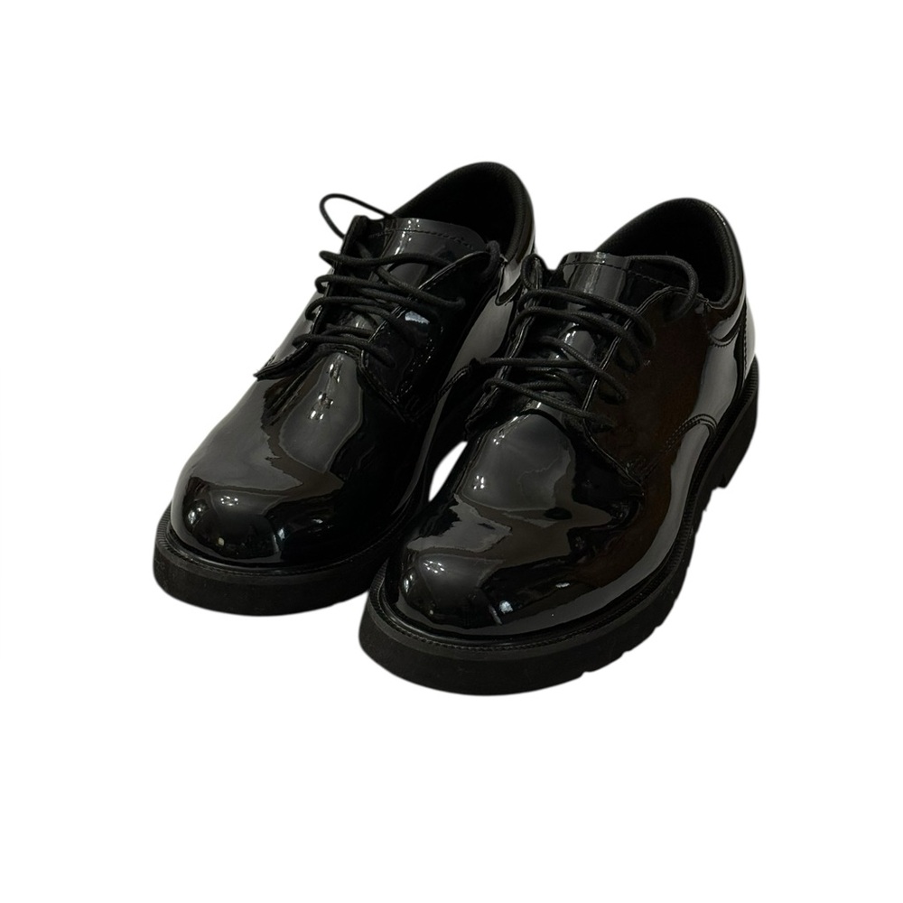 Bates Black High Gloss Uniform Dress Oxford Lace Up Shoes E22141 Men’s SZ 10M